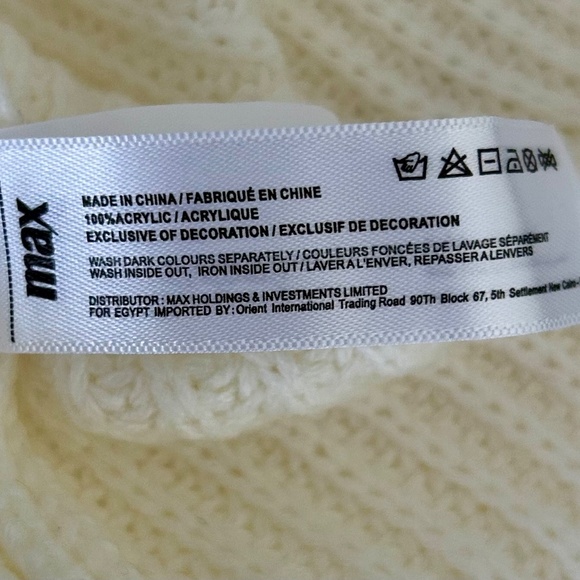 Large Floral Embroidered Sweater Round Neck Pullover Cream Cozy Fall Cottagecore - Picture 5 of 6